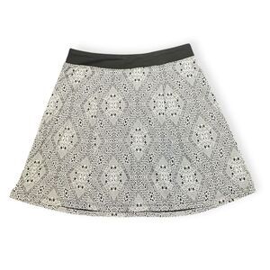 PRANA Women’s Black White Geometric Print A-Line Skirt Size Small